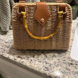Stylish Tan Woven Handbag